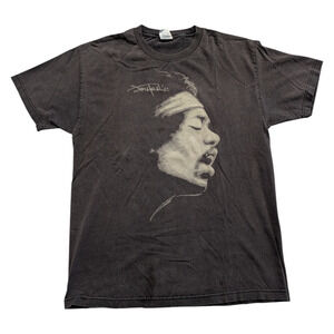2005 Jimmy Hendrix Large Face Profile with Signature Graphic T-shirt